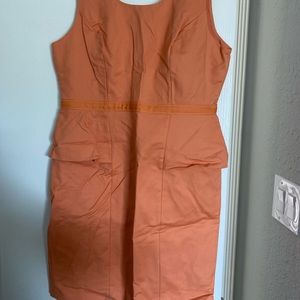NWT The Limited Orange Dress w/Peplum Size 14